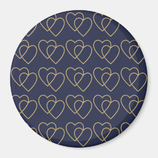 Twee gouden liefhebbende harten patroon magneet