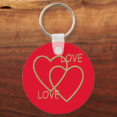 Twee gouden liefhebbende harten sleutelhanger (Voorkant)