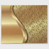 Twee gouden toontextuur met een gouden vlinder cadeaupapier (Vlak)