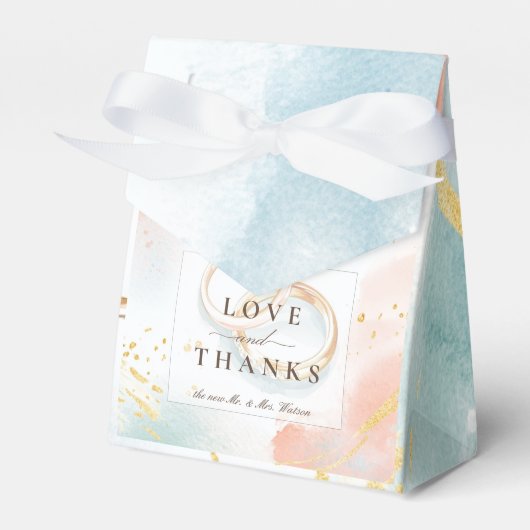 Twee gouden trouwringen bedankdoosjes (Voorkant Zijde)