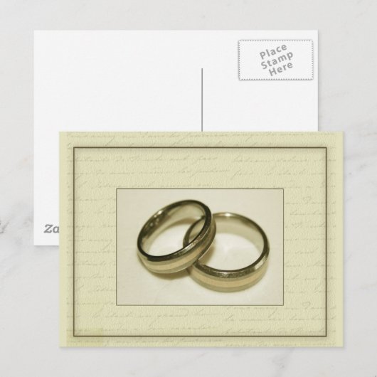 Twee gouden trouwringen briefkaart (Voorkant / Achterkant)