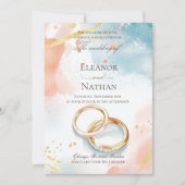 Twee gouden trouwringen zijn verfijnd kaart (Voorkant)