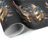 Twee gouden Venetiaanse maskers Mardi Gras Carnava Cadeaupapier (Rol Hoek)