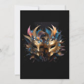 Twee gouden Venetiaanse maskers Mardi Gras-carnava Kaart (Achterkant)