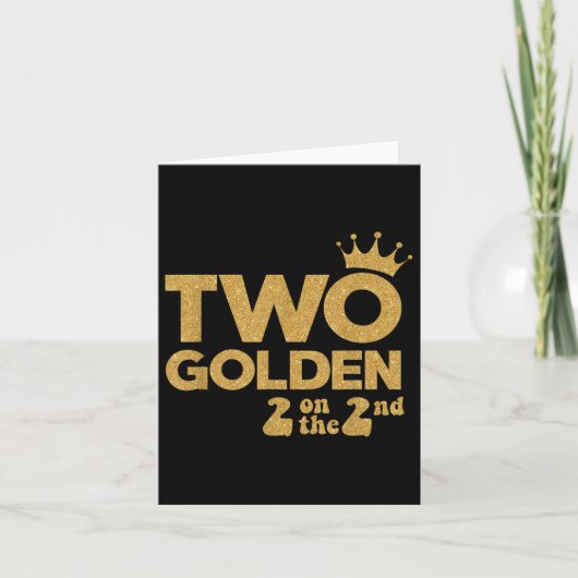 Twee gouden verjaardagsversieringen 2 op de 2e B-d Kaart (Voorkant)