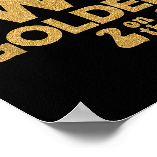 Twee gouden verjaardagsversieringen 2 op de 2e B-d Poster (Hoek)