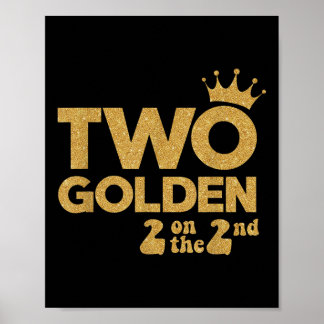 Twee gouden verjaardagsversieringen 2 op de 2e B-d Poster