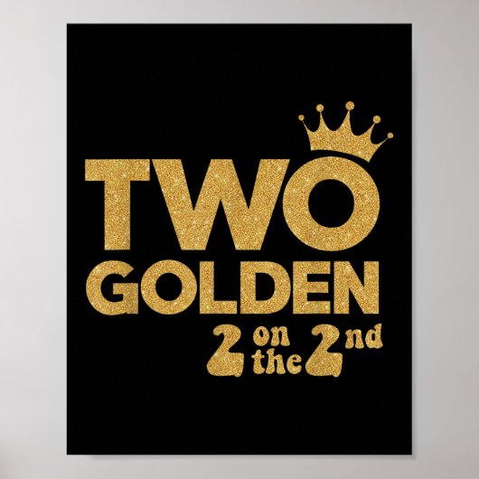 Twee gouden verjaardagsversieringen 2 op de 2e B-d Poster (Voorkant)