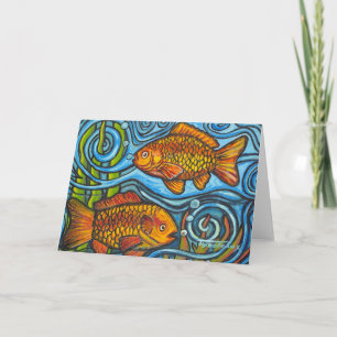 Twee gouden vissen kaart