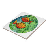 Twee goudvis aquarel Zee leven onder water Tegeltje (Zijkant)