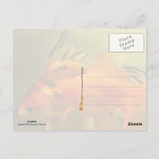 Twee goudvissen briefkaart (Achterkant)