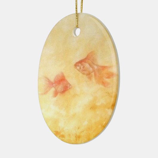 Twee goudvissen keramisch ornament (Links)