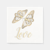 Twee goudvlinders servet (Voorkant)