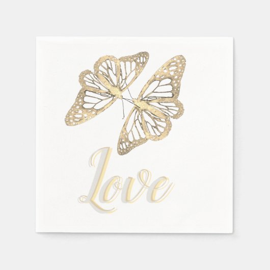 Twee goudvlinders servet (Voorkant)