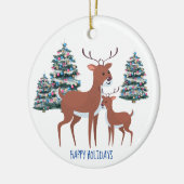 twee graden en drie bomen keramische cirkelvormgev keramisch ornament (Links)