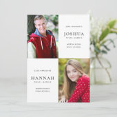 Twee Graduates Double Graduation Party Kaart (Staand voorkant)