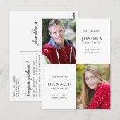 Twee Graduates Dubbel Afstuderen Foto Briefkaart (Voorkant / Achterkant)