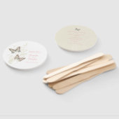 Twee grafische inkten vlinders bruiloft programma  handwaaier (Niet-gemonteerd)