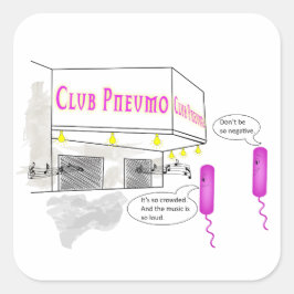 Twee gramnegatieve rijen lopen in een balk vierkante sticker