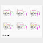 Twee gramnegatieve rijen lopen in een balk vierkante sticker (Vel)