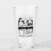 Twee Grappige Bruiloft & Huwelijk Cartoons op een Glas (Achterkant)