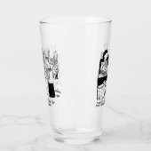 Twee Grappige Bruiloft & Huwelijk Cartoons op een Glas (Links)