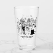 Twee Grappige Bruiloft & Huwelijk Cartoons op een Glas (Voorkant)