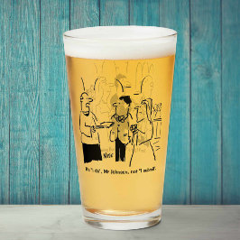 Twee Grappige Bruiloft & Huwelijk Cartoons op een Glas