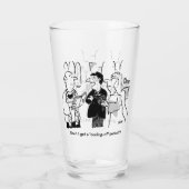 Twee Grappige Bruiloft & Huwelijk Cartoons op een Glas (Achterkant)