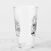 Twee Grappige Bruiloft & Huwelijk Cartoons op een Glas (Links)