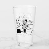 Twee Grappige Bruiloft & Huwelijk Cartoons op een Glas (Voorkant)