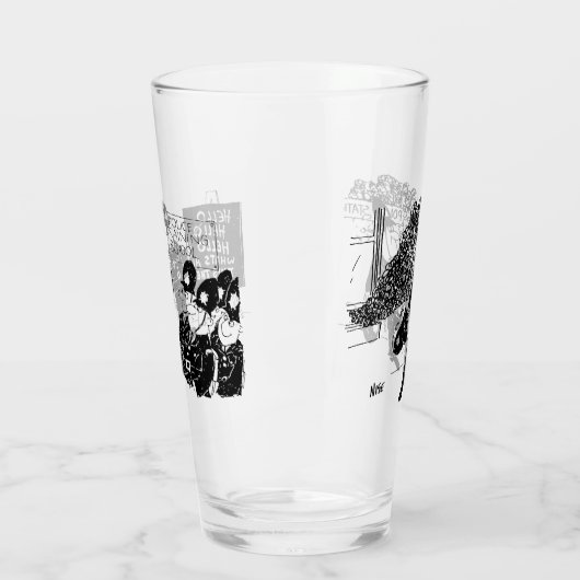 Twee grappige Cartoons Glas (Links)