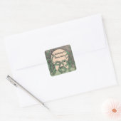 Twee grappige groene gevechten van kikkers Lily Pa Vierkante Sticker (Envelop)