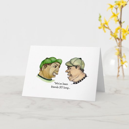 Twee grappige jongen die vrienden er zo uitzien kaart (Gele Bloem)