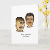 Twee grappige jongens die denken aan ouder worden kaart (Gele Bloem)