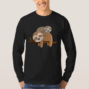 Twee grappige luiaards die luiaard lui moe chillen t-shirt