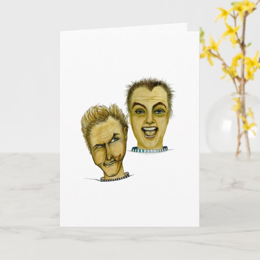 Twee grappige, vreemde en wonderbaarlijke jongens kaart (Gele Bloem)