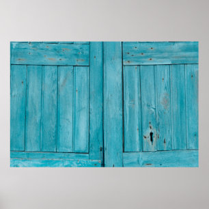 TWEE GRAY WOODEN DOORS POSTER