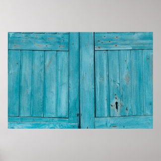 TWEE GRAY WOODEN DOORS POSTER