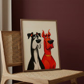 Twee Great Danes Muur Kunst Poster Print