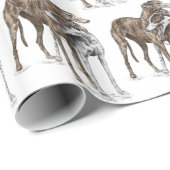 Twee Greyhound Friends Dog Art Cadeaupapier (Rol Hoek)