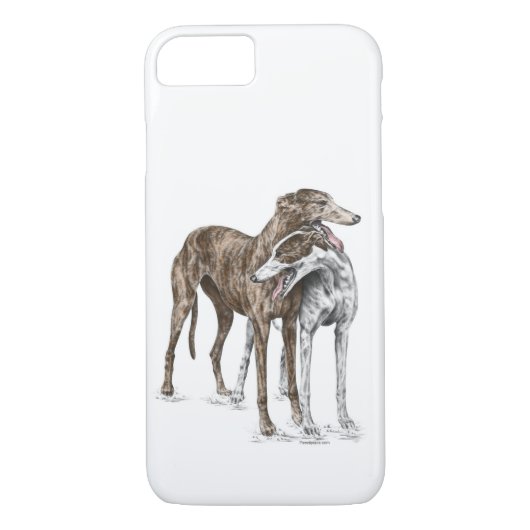 Twee Greyhound Friends Dog Art Case-Mate iPhone Case (Achterkant)