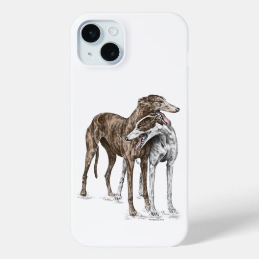 Twee Greyhound Friends Dog Art Case-Mate iPhone Case (Achterkant)