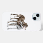 Twee Greyhound Friends Dog Art Case-Mate iPhone Case (Achterkant (horizontaal))