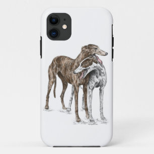 Twee Greyhound Friends Dog Art Case-Mate iPhone Case