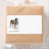 Twee Greyhound Friends Dog Art Etiket (Insitu)
