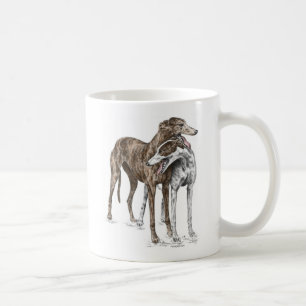 Twee Greyhound Friends Dog Art Koffiemok