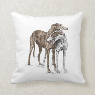 Twee Greyhound Friends Dog Art Kussen