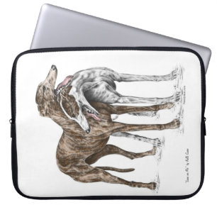 Twee Greyhound Friends Dog Art Laptop Sleeve
