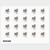 Twee Greyhound Friends Dog Art Ronde Sticker (Vel)
